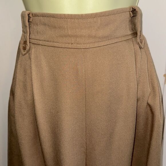 Vintage 70s JG Collection By Joyce High-Waisted Tan/Khaki Wide-Leg Culotte Pants - Picture 3 of 9